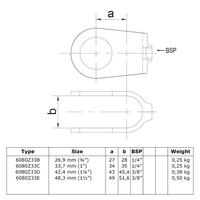 Buiskoppeling Open kruisstuk - zwart-E / 48,3 mm
